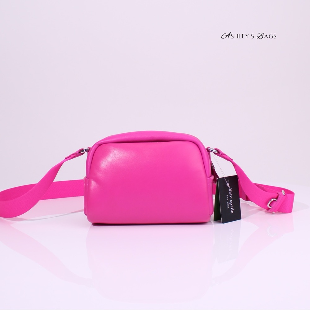 Kate Spade Puffed Satchel Crossbody In Pink Vivid Snapdragon - Picture 5 of 8